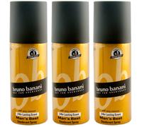 Bruno Banani Deodorante Spray Uomo `S Best 3 X 150ml 24H Durata Scent -con