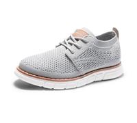 Bruno Marc Eleganti Stringate Scarpe per Ragazzi Scarpe Oxford in Tessuto Lavorato a Maglia Traspirante Scarpe da Festa per Matrimonio Abito da Riunione,Size 33.5,Grigio,SBOX2503K