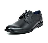 Bruno Marc Scarpe Eleganti Uomo in Pelle Stringate Derby Basse Vintage Elegante Classiche Oxford,Size 41.5,Nero,PRINCE-16