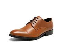 Bruno Marc Scarpe Eleganti Uomo Oxford in Pelle Stringate Derby Basse Vintage Elegante, Marrone, EU 39.5, Formale, Uomo, Sbox222m