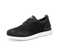 Bruno Marc Scarpe Stringate da Uomo Classiche Estive Traspiranti Mesh Sneakers Oxfords Leggere Casual Scarpe da Passeggio,Size 43,Nero/Grigio,GRAND-02