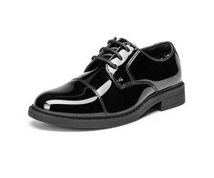 Bruno Marc Scarpe Stringate per Ragazzi Scarpe Eleganti Oxford Classiche Derby Formali per Ragazzo Sposalizio Partito,Size 35,Nero-Pat,SBOX211K