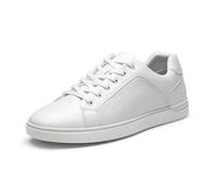 Bruno Marc Sneakers Uomo in PU Morbida Suola Gomma,Bianco,43.5