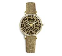 BRUNO MILANO Orologio alla moda con lunetta tempestata di diamanti e brillantezza extra per donne e ragazze, Oro, Cinturino