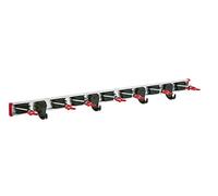 BRUNS Supporto per attrezzi da 100 cm, 7 supporti inclusi 4 ganci per dispositivi, 1 guida in alluminio lungo 100 cm, supporto per attrezzi da parete, giardino e garage, porta attrezzi da giardino