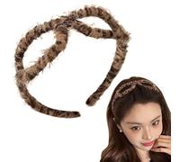 Brupa di capelli di peluche, fascia di peluche,Fascia di lavaggio del viso a di sole | Moda Leopard Print Hair Hoop per donne e ragazze, accessori per capelli