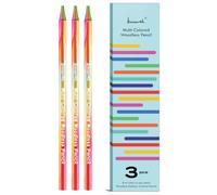 Brusarth Confezione da 3 matite colorate senza legno Full Core 8 in 1 arcobaleno