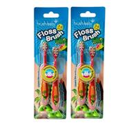 brush-baby - Spazzolino da denti a forma di dinosauro, 3-6 anni, setole morbide per denti da latte e gengive, design divertente con dinosauri con piedini a ventosa, pulisce la superficie e tra i denti