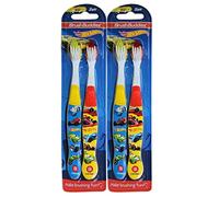 Brush Buddies Hot Wheels - Set di spazzolini da denti per bambini, con setole morbide, divertenti design Hot Wheels, 4 pezzi, 4 spazzolini da denti con setole morbide