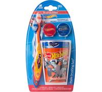 Brush Buddies Hot Wheels - Set di spazzolini da denti per bambini, spazzolino da denti manuale per bambini, 2-4 anni, kit di spazzolini da viaggio con coperchi e tazze, 6 pezzi