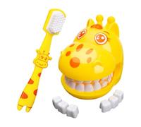 Brush Diger Toy - Set di giocattoli a spazzolatura dei denti interattivi | Giocattolo di spazzolatura giraffa con divertimento di apprendimento | TEETH Model Toy Ideale per l'educazione dentale dei ba