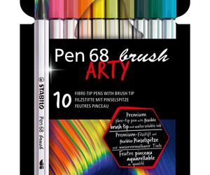 BRUSH PEN PENNARELLI STABILO PEN 68 CF. 10 Penne BRUSH ARTY effetto acquerello