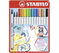 Pennarelli Pen 68 Brush - Stabilo - scatola metallo 15 pezzi Quantita min. 1