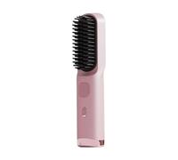 Brush straightenerFor Women | LCD Display Rechargeable 4-Temperature Comb -cordless Hair straightenerBoasts A Mini Portable Design That Enhances User Experience By Providing Effortless Storage And T