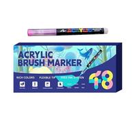 Brush Tip Acrylic Paint Pens - Multi-Colour Layerable Art Marker Set, Soft Paint Markers for Kids, Adults, Party, Thanksgiving, School, Offices, Decorations, Crafting, Birthday | Rich Pigment, Control