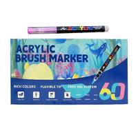 Brush Tip Acrylic Paint Pens - Multi-Colour Layerable Art Marker Set, Soft Paint Markers for Kids, Adults, Party, Thanksgiving, School, Offices, Decorations, Crafting, Birthday | Rich Pigment, Control