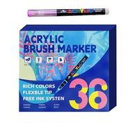 Brush Tip Acrylic Paint Pens - Multi-Colour Layerable Art Marker Set, Soft Paint Markers for Kids, Adults, Party, Thanksgiving, School, Offices, Decorations, Crafting, Birthday | Rich Pigment, Control