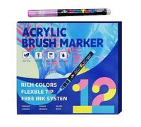 Brush Tip Acrylic Paint Pens - Multi-Colour Layerable Art Marker Set, Soft Paint Markers for Kids, Adults, Party, Thanksgiving, School, Offices, Decorations, Crafting, Birthday | Rich Pigment, Control