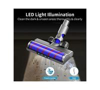 Brush with LED Headlights for V6 Vacuum Cleaners Floor Brush Hard Floors Carpets Roller Brush Parts