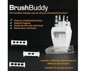 Brushbuddy wit | De opbergkoffer voor uw interdentale borstels | Handig in de badkamer en met reizen | Netjes en goed voor Hygiëne | Je verliest je borstel niet meer | Geschikt voor borstels van TePe
