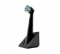BrushDock Portaspazzolino adatto per Oral-B & Oral-B iO - senza fori con cuscinetto adesivo - 1-4 slot - igienico, salvaspazio e ad asciugatura rapida (nero, 1 slot Oral-B iO)