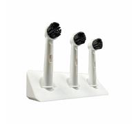 BrushDock Portaspazzolino adatto per Oral-B & Oral-B iO - senza fori con cuscinetto adesivo - 1-4 slot - igienico, salvaspazio e ad asciugatura rapida (nero, 3 slot Oral-B iO)