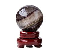 Brushed Fluorite Pyrite Symbiotic Crystal Ball Stone Feng Shui Ball Home Decoration for Divination Balance Yoga,80~85mm