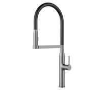 Brushed Gold Brass Pull Out Kitchen Faucet With Ceramic Cartridge Hot Cold Water Sink Tap(Gun Grey 02,G9/16)
