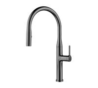 Brushed Gold Brass Pull Out Kitchen Faucet With Ceramic Cartridge Hot Cold Water Sink Tap(Gun Grey 01,G3/8)