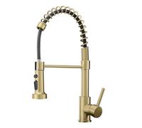 Brushed Gold Kitchen Faucet, AIMADI Kitchen Faucets with Pull Down Sprayer Single Handle One Hole Faucet for Farmhouse Gold Faucet for Kitchen Sink