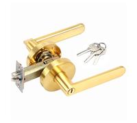 Brushed Gold Lever Door Handles - Heavy-Duty Hall and Closet Door Handles | Doors Handle Interior | Golden Interior Doors Knobs | Scratch-Resistant Hardware for Residential, Hotel, Restaurant