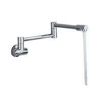 Brushed Gold Rotated Kitchen Sink Faucet Cold Water Tap Brass Basin Sink Swivel Faucets Wall Mounted Faucet(Chrome A)