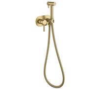 Brushed gold,Spruzzatore Bidet Portatile Per WC Con 2 Modalità, Set Di Accessori Per Bidet in Ottone Con Tubo Flessibile Per Acqua Calda E Fredda, Pannolini in Tessuto Per La Pulizia