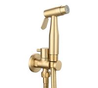 Brushed gold,Spruzzatore Bidet Portatile Per WC Con 2 Modalità, Valvola Di Inserimento in Ottone, Set Di Accessori Per Bidet Portatile in Acciaio Inossidabile Per Uso Femminile
