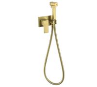 Brushed gold,Spruzzatore Bidet Portatile Per WC, Set Di Accessori Per Bidet Con 2 Modalità (Getto/Flusso), Miscelatori in Ottone Per Pannolini in Tessuto Per Il Lavaggio Dei Bambini