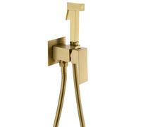 Brushed gold,Spruzzatore Bidet Portatile Per WC, Set Di Accessori Per Bidet in Ottone Con Acqua Calda E Fredda, Getto D'acqua A Pressione Regolabile A Parete Con Tubo Flessibile