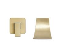 Brushed Golden Basin Faucet Single Handle Bathroom Basin Sink Tap Waterfall Spout Bath Faucet Concealed Shower Valve(Brushed Golden)