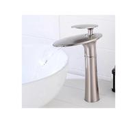 (Brushed - High)Waterfall Basin Faucet White Gold Hot Cold Mixer Basin Sink Tap Brass Black High Bathroom Mixer Crane Home Hardware Faucet