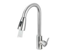 Brushed Nickel Kitchen Faucet Single Handle Hot And Cold Mixer Tap Stream Sprayer Chrome/Black Pull Out Faucet(Chrome A)