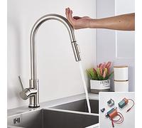 Brushed Smart Touch On Kitchen Faucet Sensor 360 Rotation Pull out Single Handle Mixer Tap Two Water Modes Sink Crane Hot Cold Heavy Duty