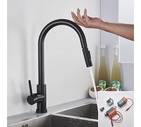 Brushed Smart Touch On Kitchen Faucet Sensor 360 Rotation Pull out Single Handle Mixer Tap Two Water Modes Sink Crane Hot Cold Heavy Duty