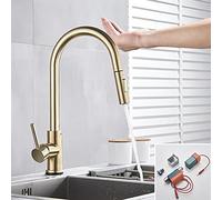 Brushed Smart Touch On Kitchen Faucet Sensor 360 Rotation Pull out Single Handle Mixer Tap Two Water Modes Sink Crane Hot Cold Heavy Duty