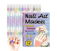 Brushes - Nail Pens | Art Design Pen, Drawing Brushes 12 Pezzi Double Tips Point Dotting Manicure Decoration | Nails Paint Pens | for Home Beauty Salon Indoor Travel Outdoor