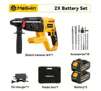 Brushless Electric Hammer Drill, Cordless 4-speed Impact Rotary Drill, 26mm