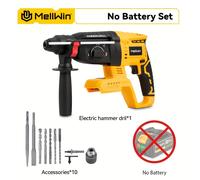 Brushless Electric Hammer Drill, Cordless 4-speed Impact Rotary Drill, 26mm