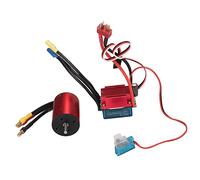 Brushless Motor ESC Kit High Performance 4500KV Brushless Motor 35A ESC Programmable for 1/14 1/16 RC Car Red Aluminum Alloy