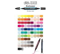 BRUSHMARKER PANTONE WINSOR&NEWTON (LETRASET TRIA FLEXMARKER) PENNARELLO DOPPIA PUNTA TWIN TIP (PUNTA SCALPELLO + PUNTA A PENNELLO) manga illustrazioni promarker (XB - BLACK)
