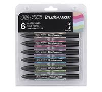 BRUSHMARKER WINSOR&NEWTON (LETRASET TRIA FLEXMARKER) PENNARELLO DOPPIA PUNTA TWIN TIP (PUNTA SCALPELLO + PUNTA A PENNELLO) (BRUSH 6 - SET TONI PASTELLO)