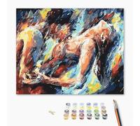 Brushme Dipingi con i numeri Colori Passionali Kit fai da te 40 x 50 cm senza cornice Tela Rullo Pittura romantica Pittura acrilica Pennelli Decorazione da parete Regalo per gli amanti