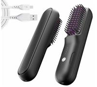 Brusho Hair Pro Cordless, piastra for capelli portatile Brusheo Mini piastra ionica a pettine caldo for donne for capelli secchi e arricciati